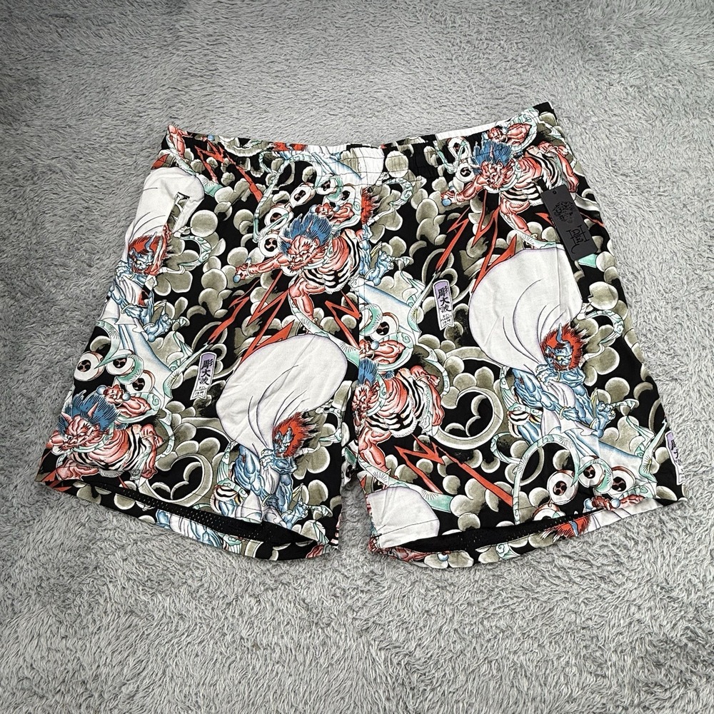 Ed Hardy Lined Swin Shorts Japan Bee Print Men's Size 2XL Mesh 7"‎ Inseam